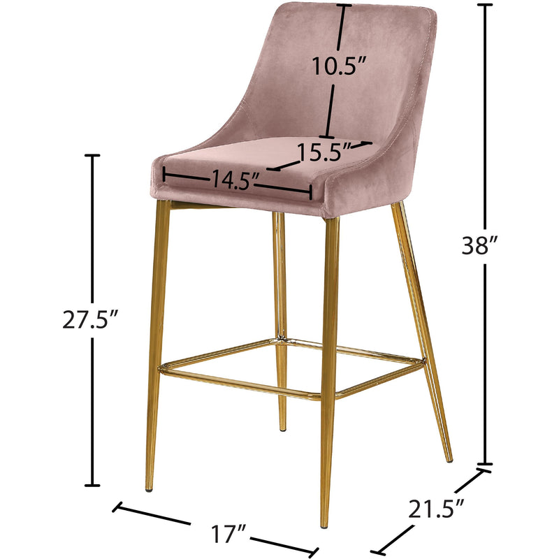 Meridian Karina Pink Velvet Stool IMAGE 5