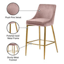 Meridian Karina Pink Velvet Stool IMAGE 6