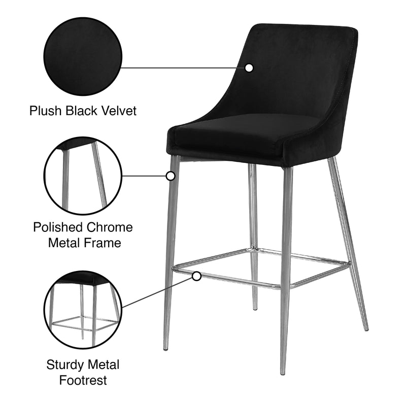 Meridian Karina Black Velvet Stool IMAGE 6