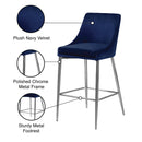Meridian Karina Navy Velvet Stool IMAGE 6