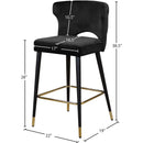 Meridian Kelly Black Velvet Stool IMAGE 5