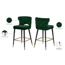 Meridian Kelly Green Velvet Stool IMAGE 6