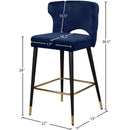 Meridian Kelly Navy Velvet Stool IMAGE 5