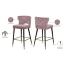 Meridian Kelly Pink Velvet Stool IMAGE 6