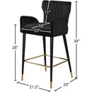 Meridian Luxe Black Velvet Stool IMAGE 5