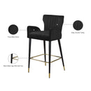 Meridian Luxe Black Velvet Stool IMAGE 6