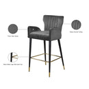 Meridian Luxe Grey Velvet Stool IMAGE 6