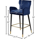 Meridian Luxe Navy Velvet Stool IMAGE 5