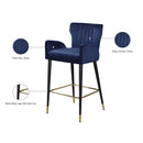 Meridian Luxe Navy Velvet Stool IMAGE 6