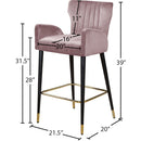 Meridian Luxe Pink Velvet Stool IMAGE 5