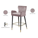 Meridian Luxe Pink Velvet Stool IMAGE 6