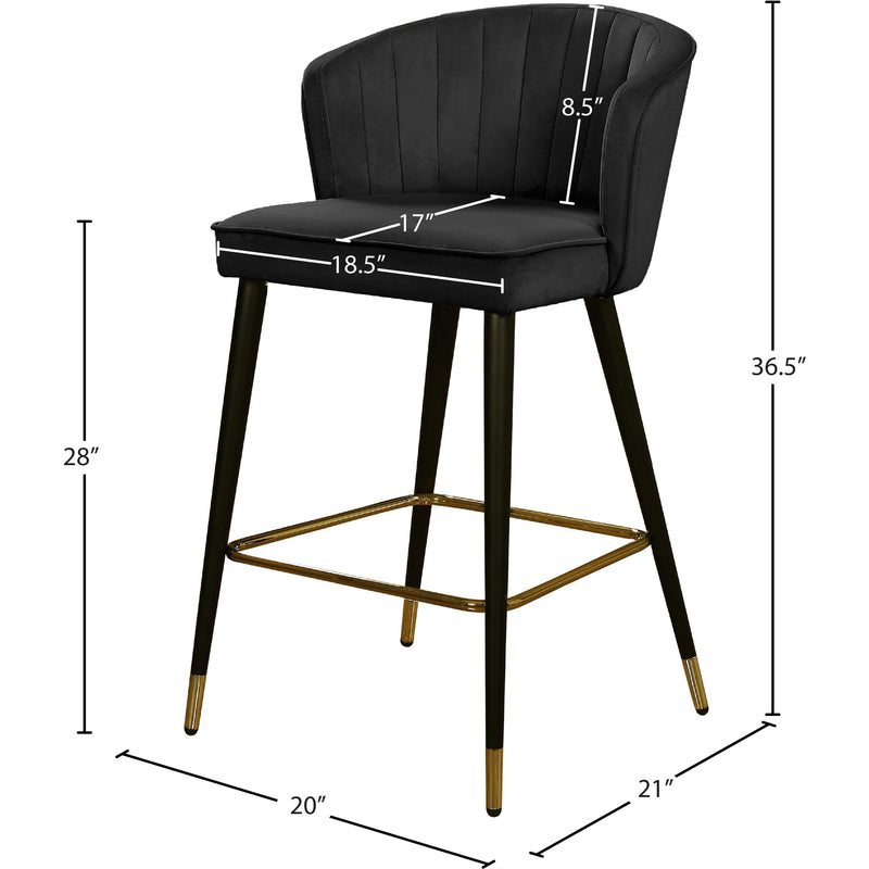 Meridian Cassie Black Velvet Stool IMAGE 5