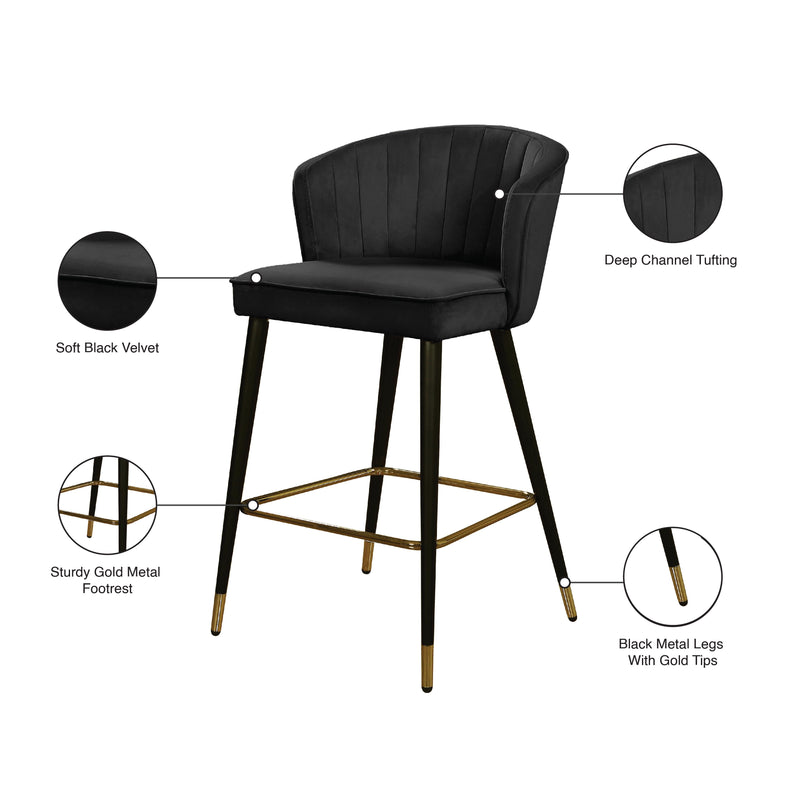 Meridian Cassie Black Velvet Stool IMAGE 6