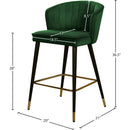 Meridian Cassie Green Velvet Stool IMAGE 5