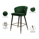 Meridian Cassie Green Velvet Stool IMAGE 6