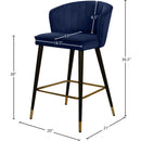 Meridian Cassie Navy Velvet Stool IMAGE 5