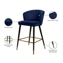 Meridian Cassie Navy Velvet Stool IMAGE 6