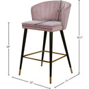 Meridian Cassie Pink Velvet Stool IMAGE 5