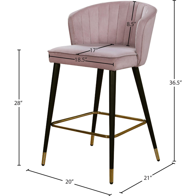 Meridian Cassie Pink Velvet Stool IMAGE 5