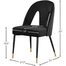 Meridian Akoya Black Velvet Dining Chair IMAGE 5