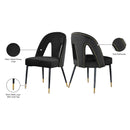 Meridian Akoya Black Velvet Dining Chair IMAGE 6