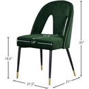 Meridian Akoya Green Velvet Dining Chair IMAGE 5