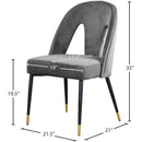 Meridian Akoya Grey Velvet Dining Chair IMAGE 5