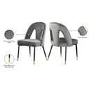 Meridian Akoya Grey Velvet Dining Chair IMAGE 6