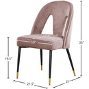 Meridian Akoya Pink Velvet Dining Chair IMAGE 5