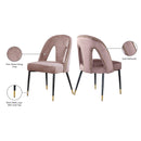 Meridian Akoya Pink Velvet Dining Chair IMAGE 6