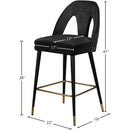 Meridian Akoya Black Velvet Stool IMAGE 5