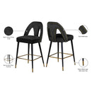 Meridian Akoya Black Velvet Stool IMAGE 6