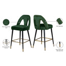 Meridian Akoya Green Velvet Stool IMAGE 6
