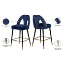Meridian Akoya Navy Velvet Stool IMAGE 6