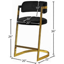 Meridian Stephanie Black Velvet Stool IMAGE 5