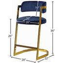Meridian Stephanie Navy Velvet Stool IMAGE 5