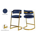 Meridian Stephanie Navy Velvet Stool IMAGE 6
