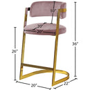 Meridian Stephanie Pink Velvet Stool IMAGE 5