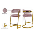 Meridian Stephanie Pink Velvet Stool IMAGE 6