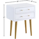 Meridian Zane White Laquer with Gold Side Table IMAGE 6
