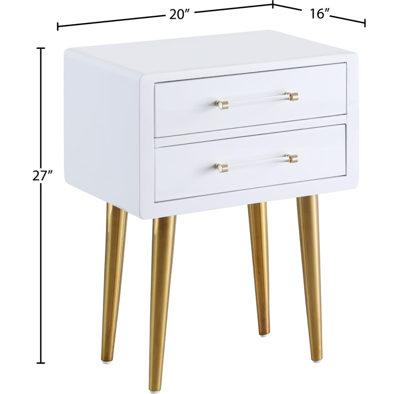 Meridian Zane White Laquer with Gold Side Table IMAGE 6