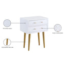 Meridian Zane White Laquer with Gold Side Table IMAGE 7
