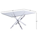 Meridian Xander Chrome Dining Table IMAGE 6