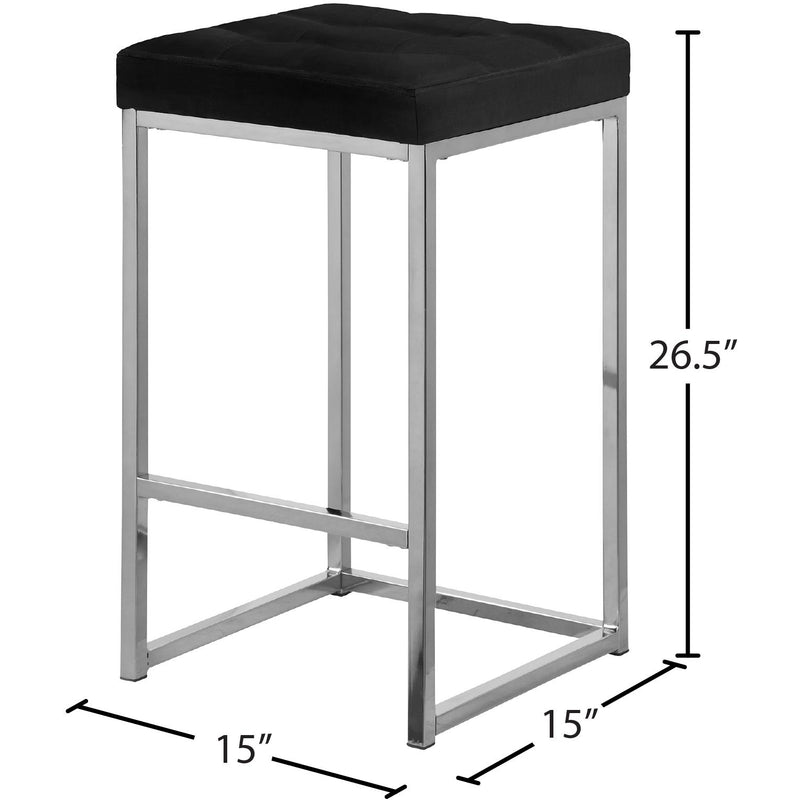 Meridian Nicola Black Velvet Stool IMAGE 5
