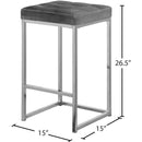 Meridian Nicola Grey Velvet Stool IMAGE 5