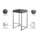 Meridian Nicola Grey Velvet Stool IMAGE 6