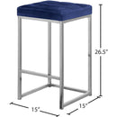 Meridian Nicola Navy Velvet Stool IMAGE 5
