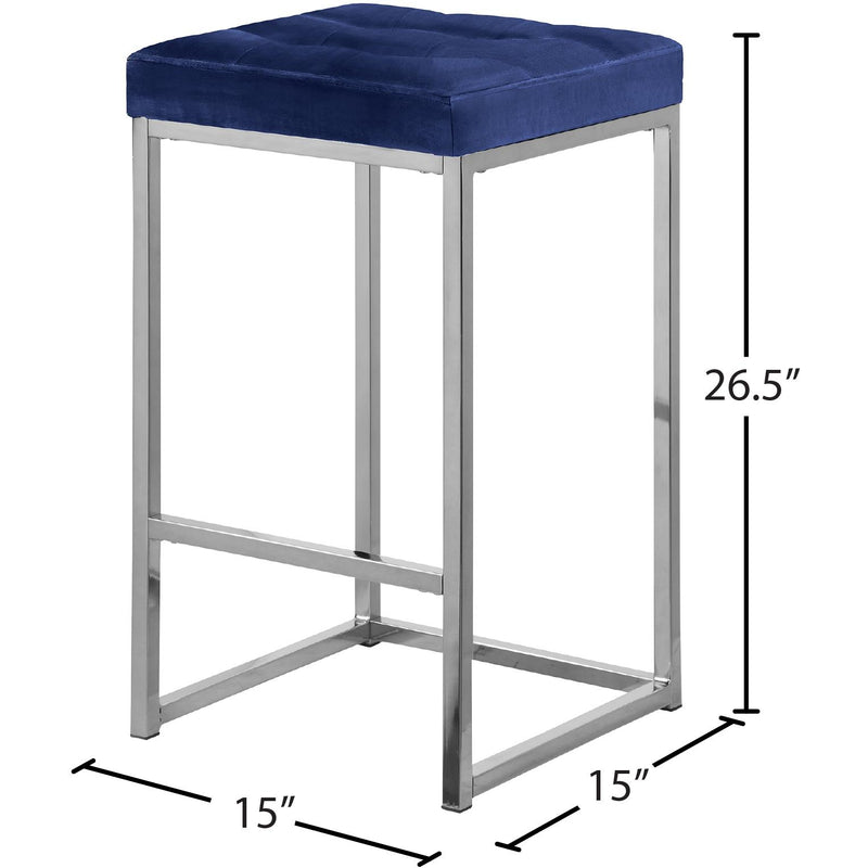 Meridian Nicola Navy Velvet Stool IMAGE 5