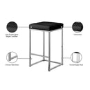 Meridian Nicola Black Vegan Leather Stool IMAGE 6