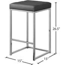 Meridian Nicola Grey Vegan Leather Stool IMAGE 5
